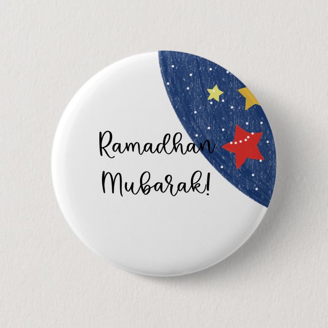 Bóton Redondo 5.08cm Ramadhan Mubarak Para O Mundo (Frente)