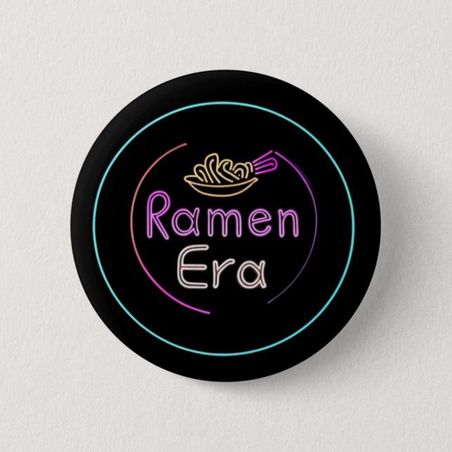 Bóton Redondo 5.08cm RAMEN ERA, comida japonesa, ESTILO DE NEON (Frente)