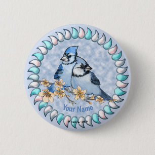 Bóton Redondo 5.08cm Ramificação Blue Jay