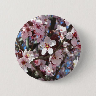 Bóton Redondo 5.08cm Ramificação de Brilhos Rosa