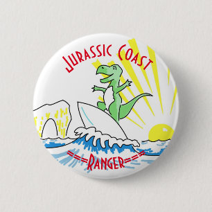 Bóton Redondo 5.08cm Ranger Dinossauro do Surfe Costeiro Jurássico