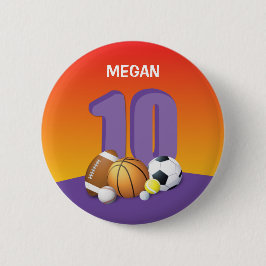 Bóton Redondo 5.08cm Rapariga 10º Aniversário de Esportes