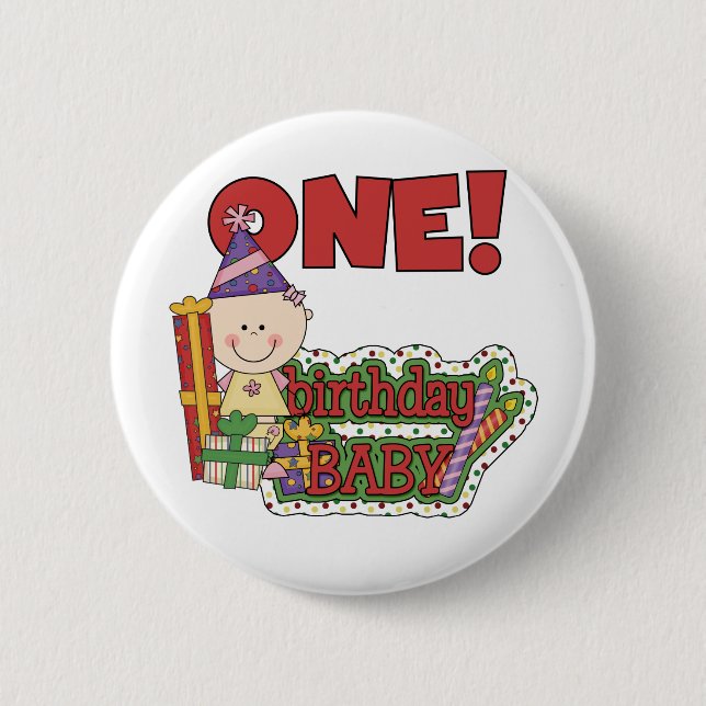 Bóton Redondo 5.08cm Rapariga Aniversário Camisetas e presentes (Frente)