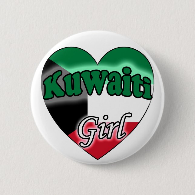 Bóton Redondo 5.08cm Rapariga do Kuwait (Frente)