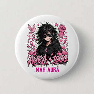 Bóton Redondo 5.08cm Rapaz Anime Engraçado Aura Plus 1000 Grid Rosa Grá