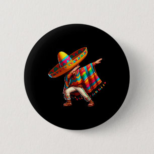 Bóton Redondo 5.08cm Rapaz Mexicano Dabbing Poncho Cinco De Mayo 3