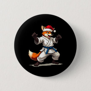 Bóton Redondo 5.08cm Raposa Animal Engraçada, Uniforme De Karate, Para