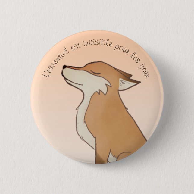 Bóton Redondo 5.08cm Raposa Pequeno Príncipe (Frente)