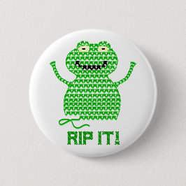 Bóton Redondo 5.08cm Rasgue-o! Vector o sapo do Crochet
