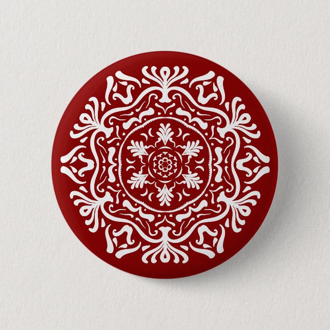 Bóton Redondo 5.08cm Raspberry Mandala (Frente)