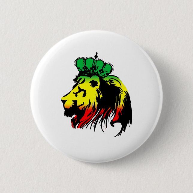 Bóton Redondo 5.08cm Rasta Lion of Judah (Frente)