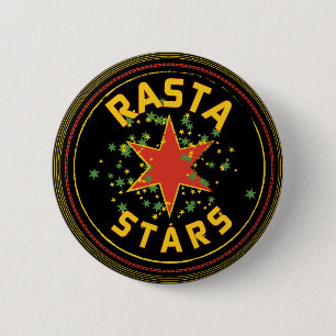 Bóton Redondo 5.08cm Rasta Stars o botão