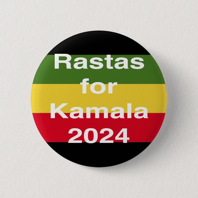 Bóton Redondo 5.08cm Rastas para Kamala 2024 (Frente)