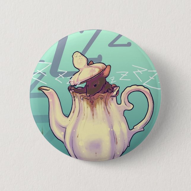 Bóton Redondo 5.08cm Rato da porta com bule (Frente)