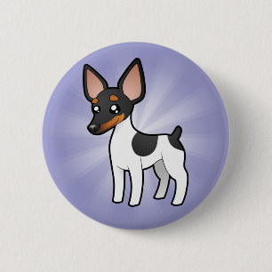 Bóton Redondo 5.08cm Rato Terrier dos desenhos animados/Fox Terrier do