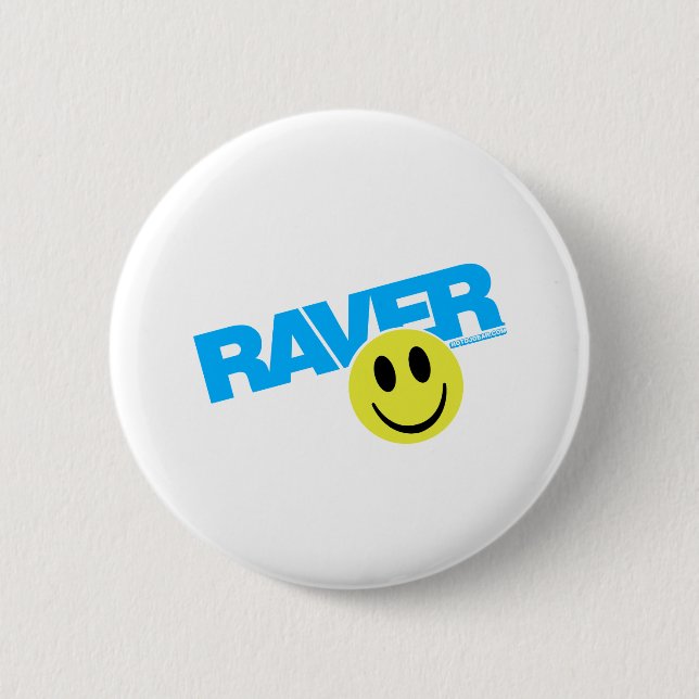 Bóton Redondo 5.08cm Raver Smilie - DJ Clubbing Rave Party Music (Frente)