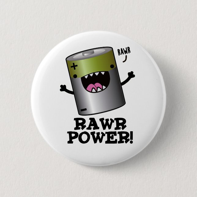 Bóton Redondo 5.08cm Rawr Power Funny Battery Pun (Frente)