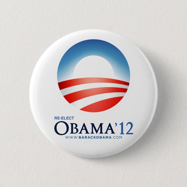 Bóton Redondo 5.08cm Re-Elect Obama 2012 (Frente)