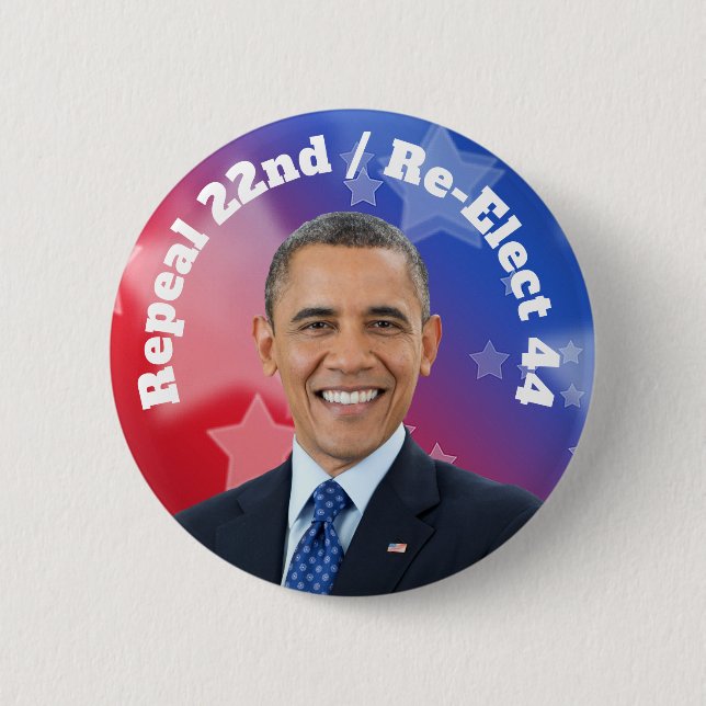 Bóton Redondo 5.08cm Re-Elect President Obama (Frente)