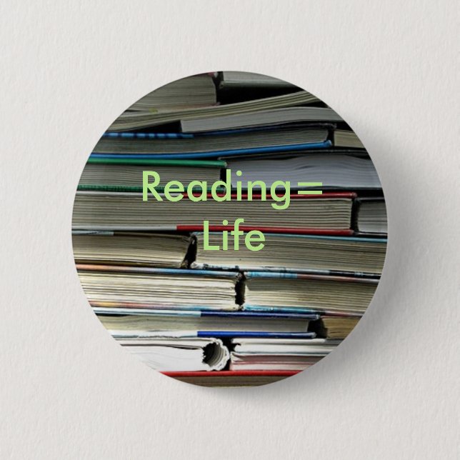 Bóton Redondo 5.08cm Reading=Life (Frente)