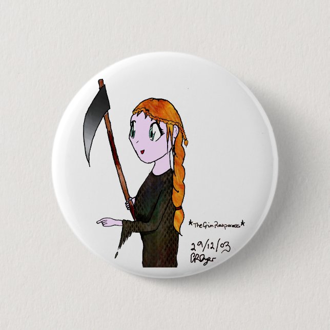 Bóton Redondo 5.08cm Reaperess desagradável (Frente)