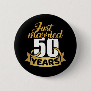 Bóton Redondo 5.08cm Recem casados 50 anos de ouro aniversário de casa