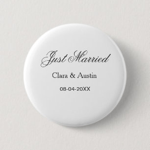 Bóton Redondo 5.08cm Recém-casados adicionar nome do casal data ano sim