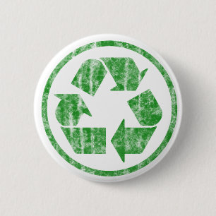 Bóton Redondo 5.08cm Reciclagem para salvar a terra do planeta, símbol
