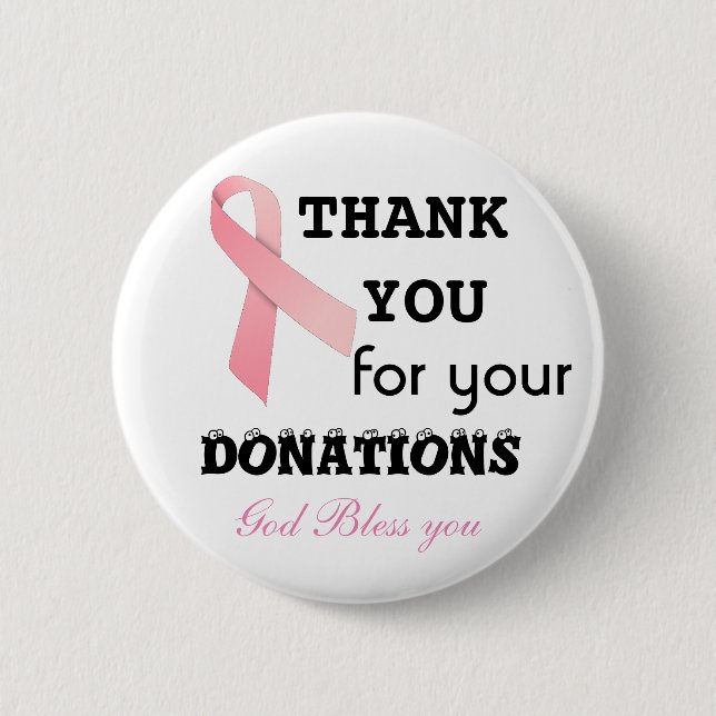 Bóton Redondo 5.08cm recolha de donativos para botton cancer (Frente)