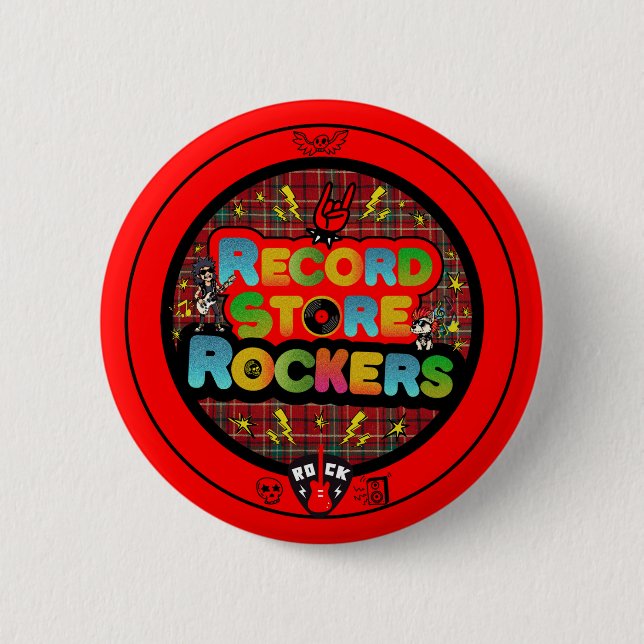 Bóton Redondo 5.08cm Record Store Rockers Button (Frente)