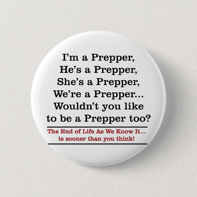 Bóton Redondo 5.08cm Recrute um Prepper (Frente)