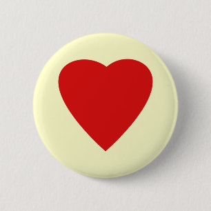 Bóton Redondo 5.08cm Red and Cream Love Heart Design.