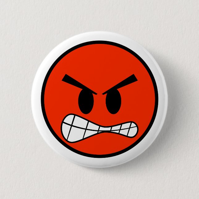 Bóton Redondo 5.08cm Red Angry Face Emoji (Frente)