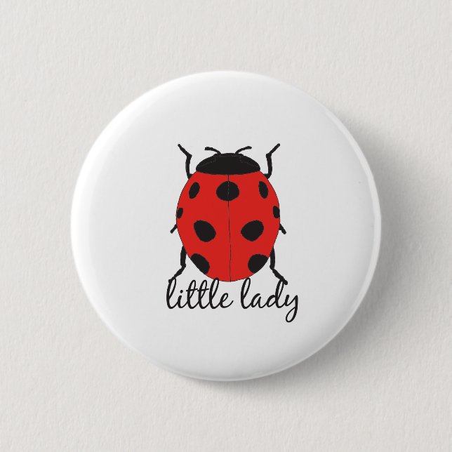 Bóton Redondo 5.08cm Red & Black Baby Ladybug Ensino Vermelho Escorrega (Frente)