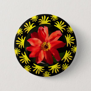 Bóton Redondo 5.08cm Red Dahlia (Bispo de Llandaff) - Bling