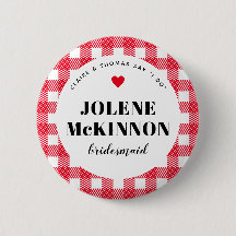 Red Gingham Country Wedesmaid Nome
