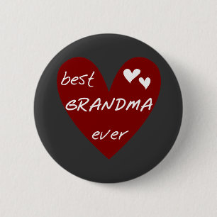 Bóton Redondo 5.08cm Red Heart Best Grandma Ever T-shirts Dons