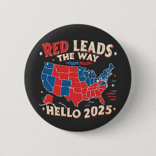 Bóton Redondo 5.08cm Red Lidera o Caminho Alô - Trump de Inauguração 20