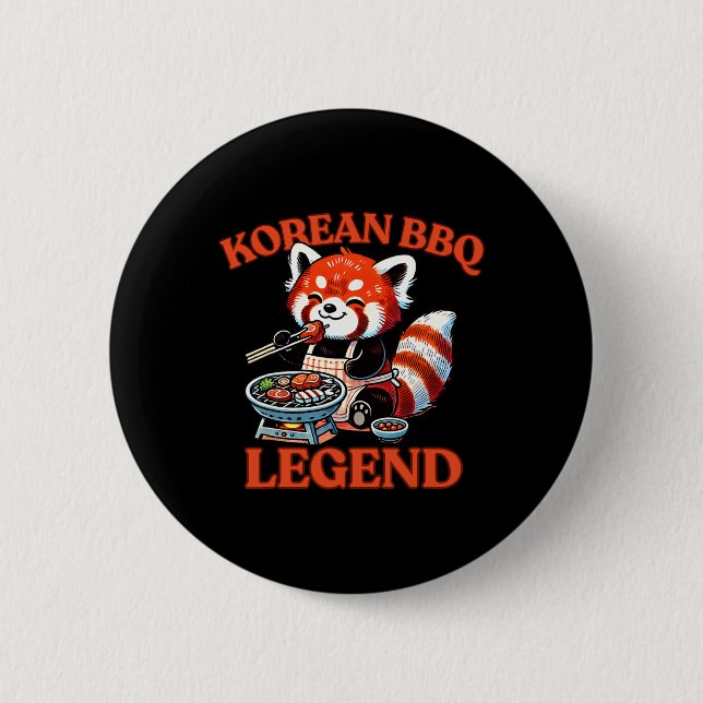 Bóton Redondo 5.08cm Red Panda Korean Bbq Legend  (Frente)