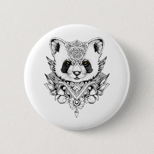 Bóton Redondo 5.08cm Red Panda Wild Animal Nature Ilustration Art Tatt