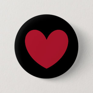 Bóton Redondo 5.08cm Red polka hearts on black