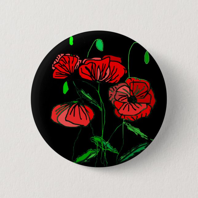 Bóton Redondo 5.08cm Red Poppy Art - (Frente)