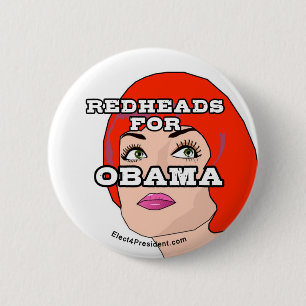 Bóton Redondo 5.08cm Redheads para o botão de Obama