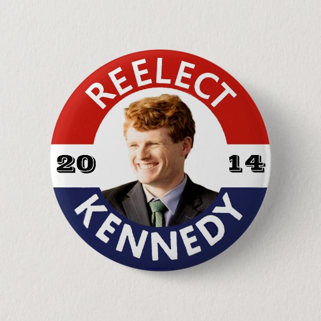 BÓTON REDONDO 5.08CM REELECT JOE KENNEDY 2014 (Frente)