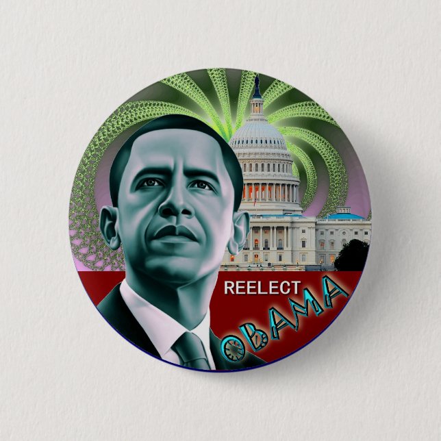 Bóton Redondo 5.08cm Reelect Obama (Frente)