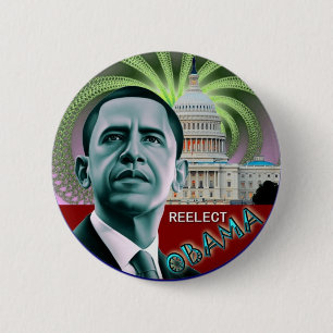 Bóton Redondo 5.08cm Reelect Obama
