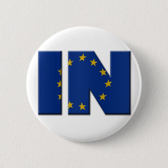 Bóton Redondo 5.08cm Referendo da UE no Reino Unido. IN com a União Eur (Frente)