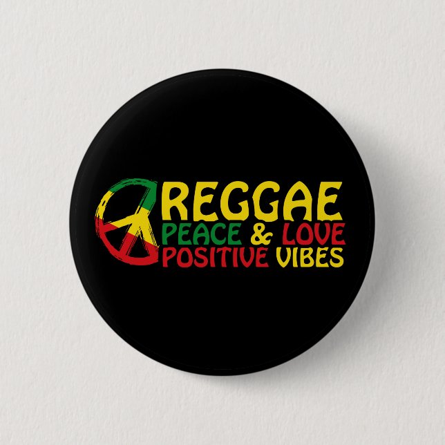 Bóton Redondo 5.08cm Reggae Music com citações positivas (Frente)