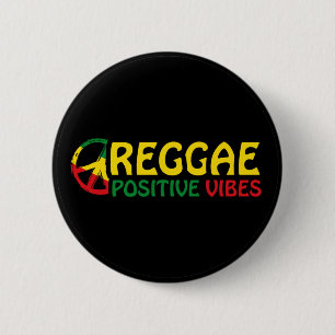 Bóton Redondo 5.08cm Reggae Music com vibrações positivas e bandeira de