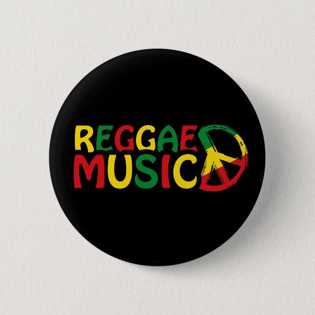 Bóton Redondo 5.08cm Reggae Music design, reggae art (Frente)